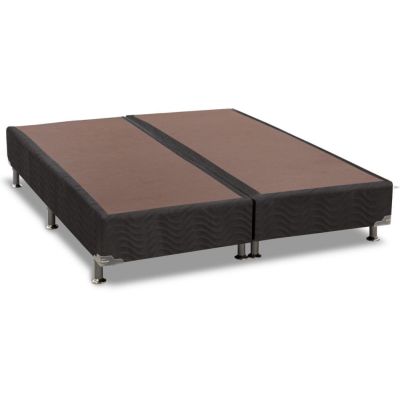 Cama Box Camurça preta 43cm de altura - Queen