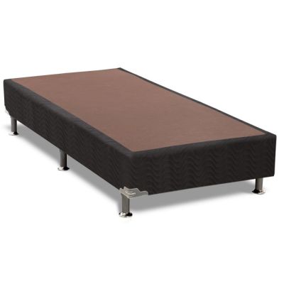 Cama Box Camurça preta 43cm de altura - Solteiro