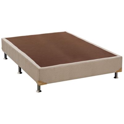 Cama Box Camurça bege 43cm de altura - Casal