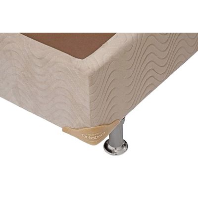 Cama Box Camurça bege 43cm de altura - Casal