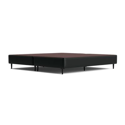 Cama Box Corino Preto 43cm de altura - Queen