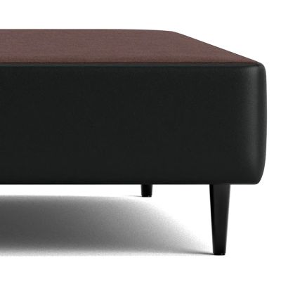 Cama Box Corino Preto 43cm de altura - Queen