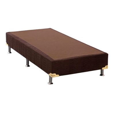 Cama Box Camurça Marrom 43cm de altura - Solteiro