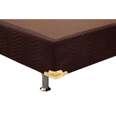 Cama Box Camurça Marrom 43cm de altura - Solteiro