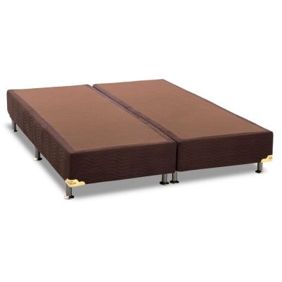 Cama Box Camurça marrom 43cm de altura - Queen