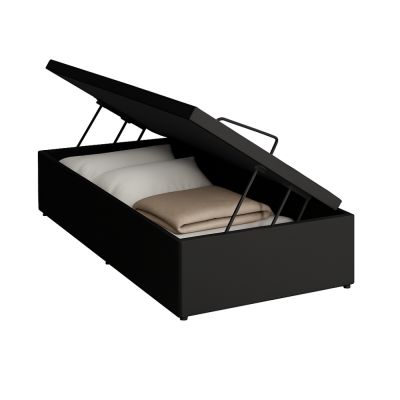 Cama Baú Blindado Corino Preto - Solteiro