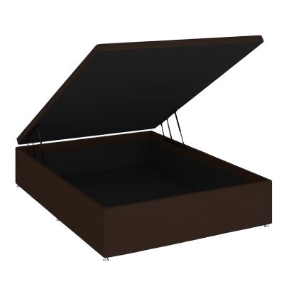 Cama Baú Blindado Corino Marrom - Casal