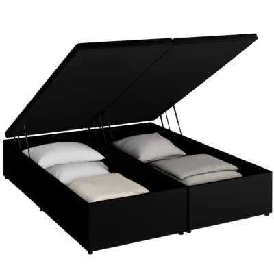 Cama Baú Blindado Corino Preto - King