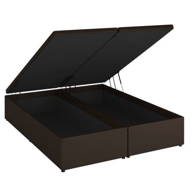 Cama Baú Blindado Corino Marrom - King