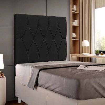 Painel Beatriz Solteiro Veludo Preto