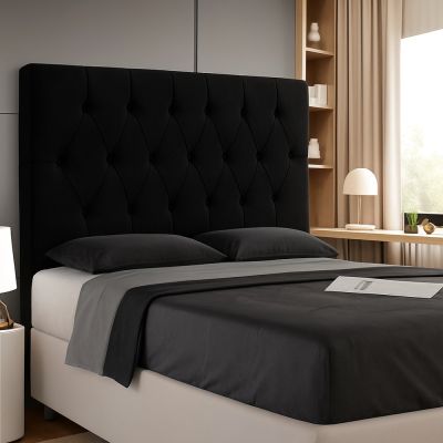 Painel Beatriz Queen Veludo Preto