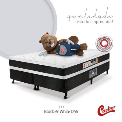 Cochão Espuma D45 Black White Castor - King