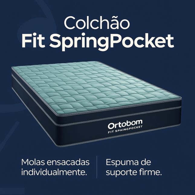 Colchão Mola Ensacada Fit SpringPocket Queen - Ortobom