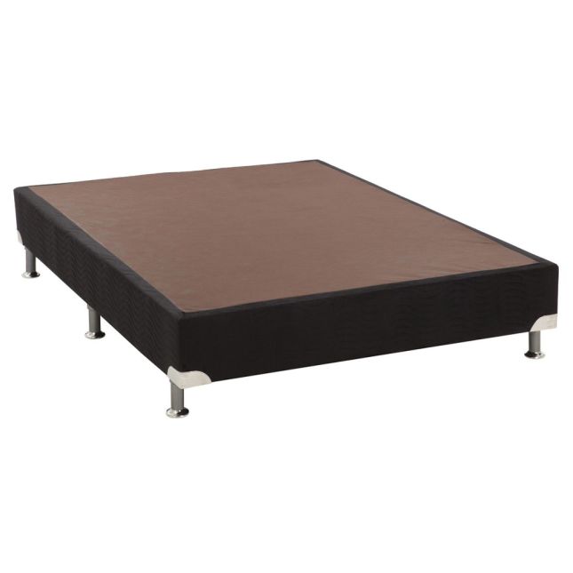 Cama Box Camurça preta 43cm de altura - Casal
