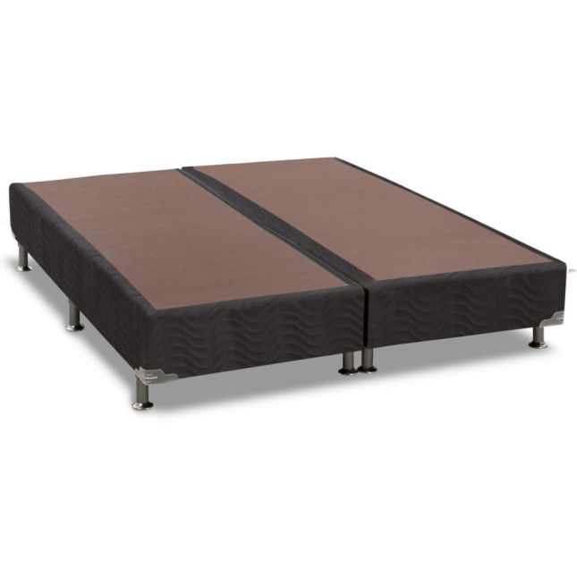 Cama Box Camurça preta 43cm de altura - Queen