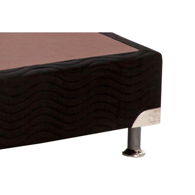 Cama Box Camurça preta 43cm de altura - Solteiro