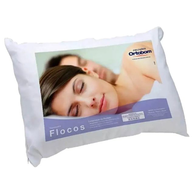 Travesseiros Firme Espuma Flocada Anti-Alergico - Ortobom