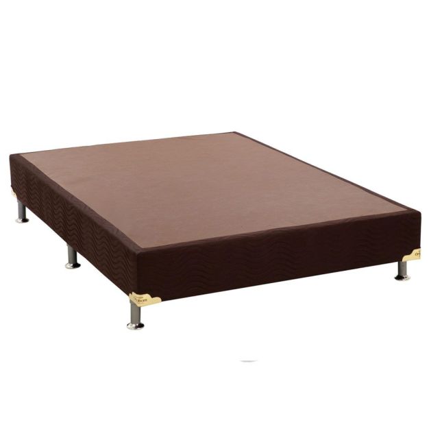 Cama Box Camurça marrom 43cm de altura - Casal