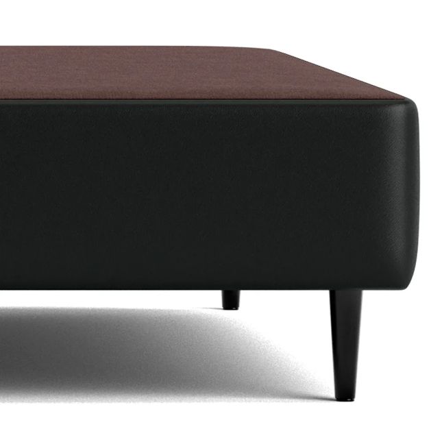 Cama Box Corino Preto 43cm de altura - Casal