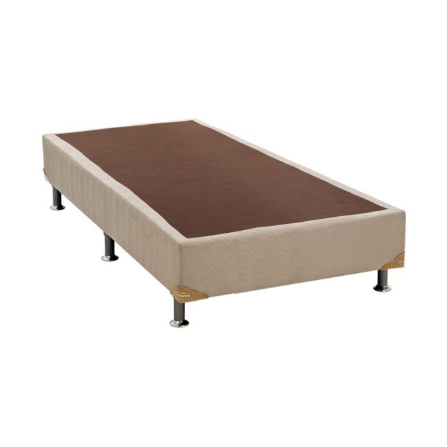 Cama Box Camurça bege 43cm de altura - Solteiro