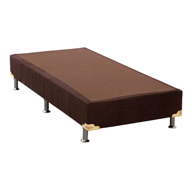 Cama Box Camurça Marrom 43cm de altura - Solteiro