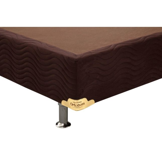 Cama Box Camurça Marrom 43cm de altura - Solteiro