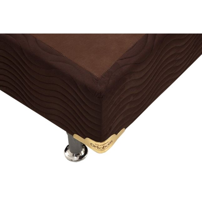 Cama Box Camurça Marrom 43cm de altura - Solteiro
