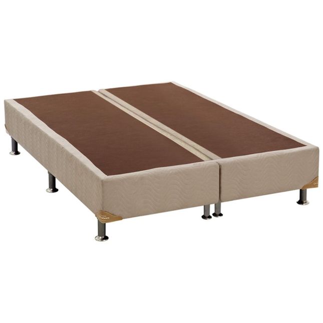 Cama Box Camurça bege 43cm de altura - Queen