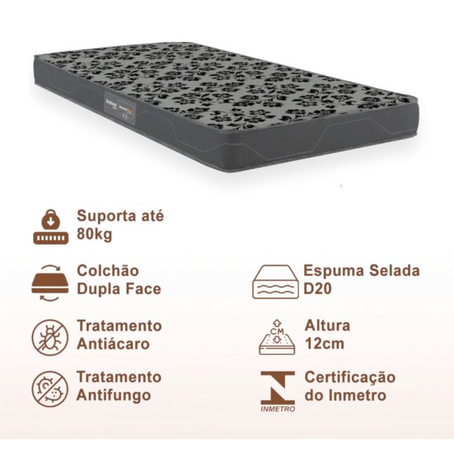 Colchão Espuma D20 Inovaflex - Solteiro