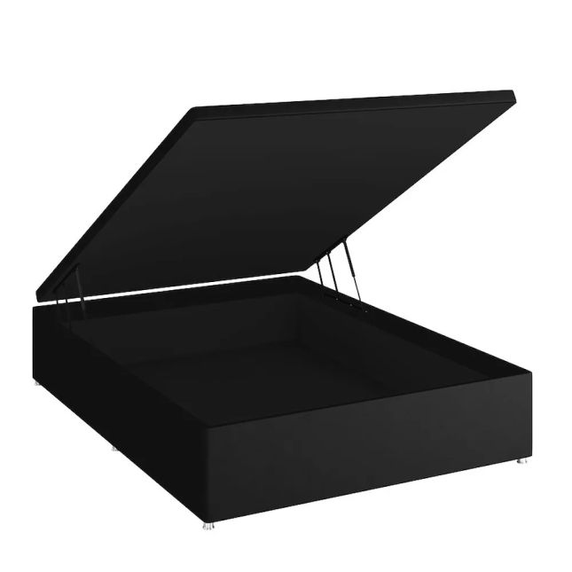 Cama Baú Blindado Corino Preto - Solteiro