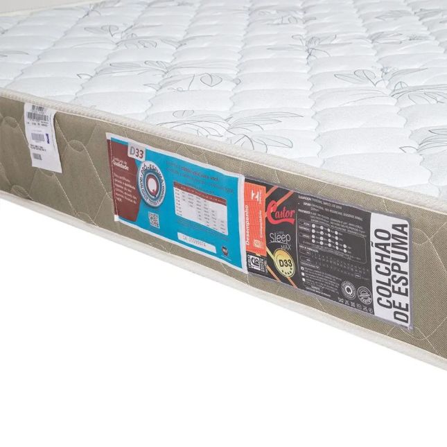 Colchão Espuma Sleep max D33 Castor (15cm de altura) - Solteiro